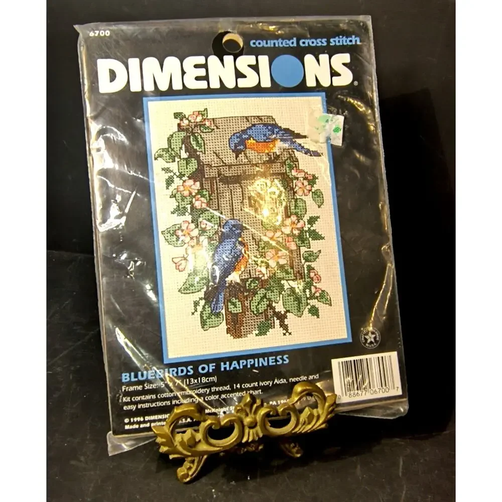 1851.  Counted Cross Stitch Kit Bluebirds of Happiness Vintage 1996